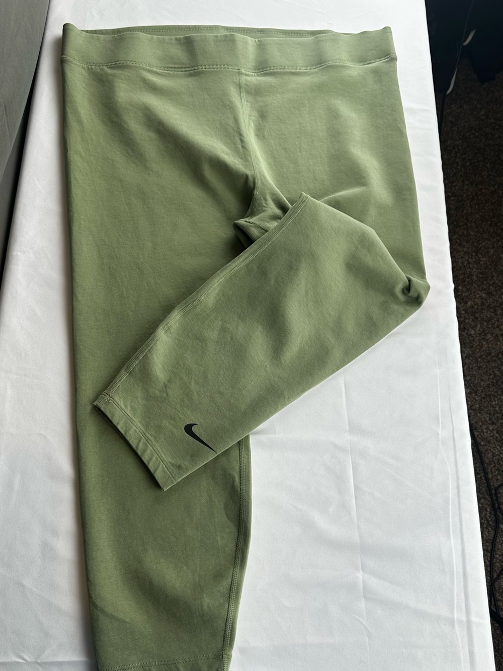 Nike Olive Green Leggings with Black Swoosh